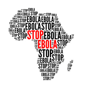 Stop ebola red and black